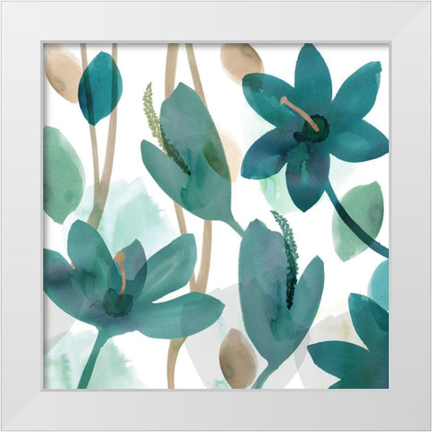 Olivias Garden I White Modern Wood Framed Art Print by Kouta, Flora