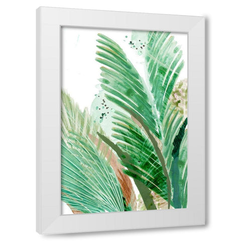 Lush Palm I White Modern Wood Framed Art Print by Kouta, Flora