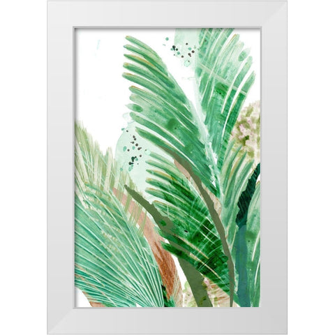 Lush Palm I White Modern Wood Framed Art Print by Kouta, Flora