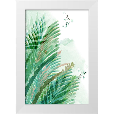 Lush Palm II  White Modern Wood Framed Art Print by Kouta, Flora