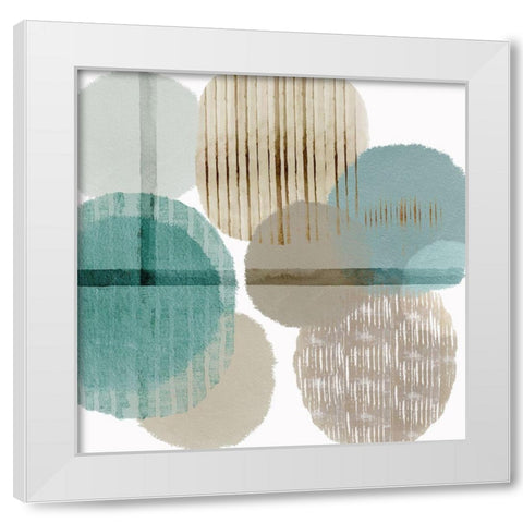 Teal Harmony I White Modern Wood Framed Art Print by Kouta, Flora