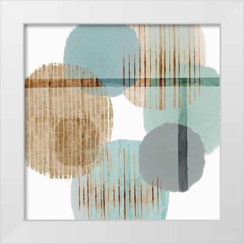 Teal Harmony II White Modern Wood Framed Art Print by Kouta, Flora