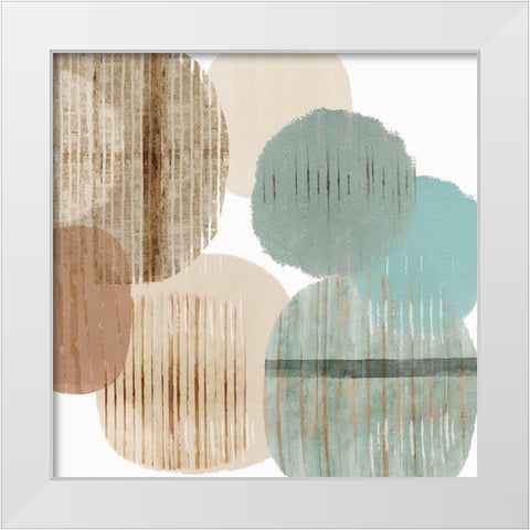 Teal Harmony III  White Modern Wood Framed Art Print by Kouta, Flora