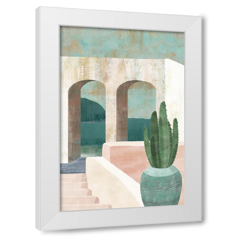 Sunbaked Archway II White Modern Wood Framed Art Print by Kouta, Flora