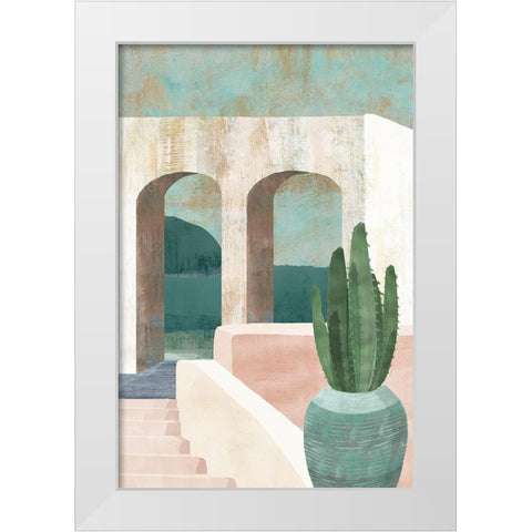 Sunbaked Archway II White Modern Wood Framed Art Print by Kouta, Flora