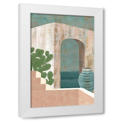 Sunbaked Archway III White Modern Wood Framed Art Print by Kouta, Flora