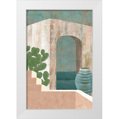 Sunbaked Archway III White Modern Wood Framed Art Print by Kouta, Flora