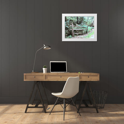 Abandoned Fence White Modern Wood Framed Art Print by Curinga, Kim