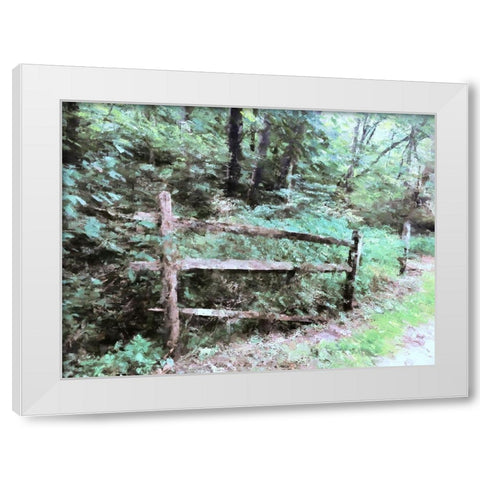 Abandoned Fence White Modern Wood Framed Art Print by Curinga, Kim