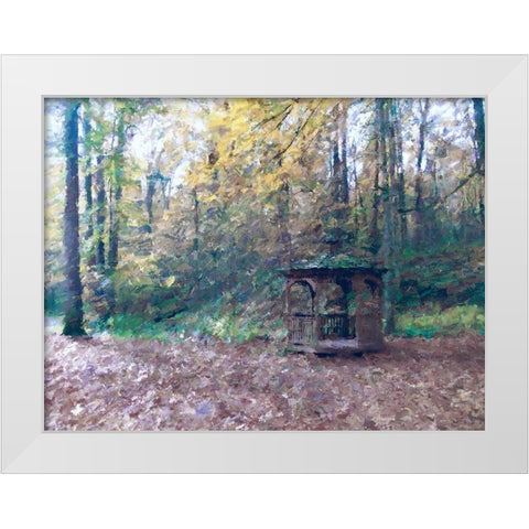 Woodland Gazebo White Modern Wood Framed Art Print by Curinga, Kim