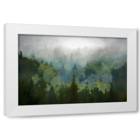 Misty WoodsÂ  White Modern Wood Framed Art Print by Curinga, Kim
