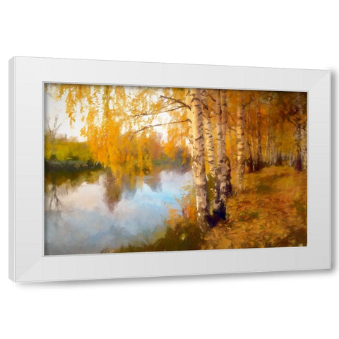Autumn Birch White Modern Wood Framed Art Print by Curinga, Kim