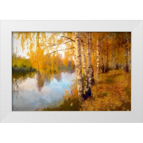 Autumn Birch White Modern Wood Framed Art Print by Curinga, Kim