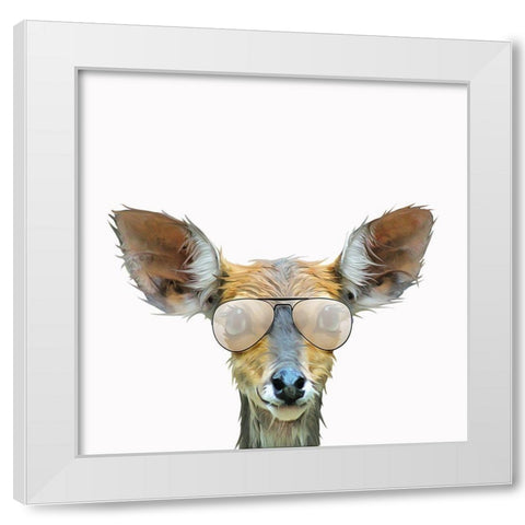 Daring DeerÂ  White Modern Wood Framed Art Print by Curinga, Kim