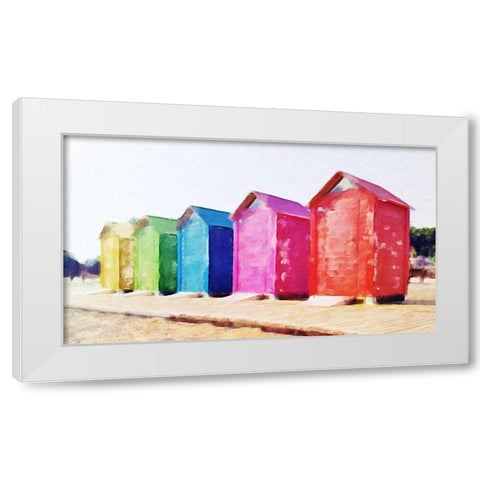 Primary Huts  White Modern Wood Framed Art Print by Curinga, Kim