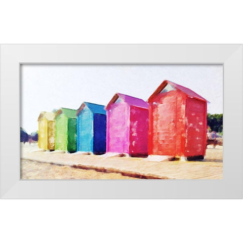 Primary Huts  White Modern Wood Framed Art Print by Curinga, Kim