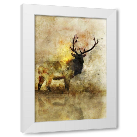 Calm Deer I White Modern Wood Framed Art Print by Roko, Ken