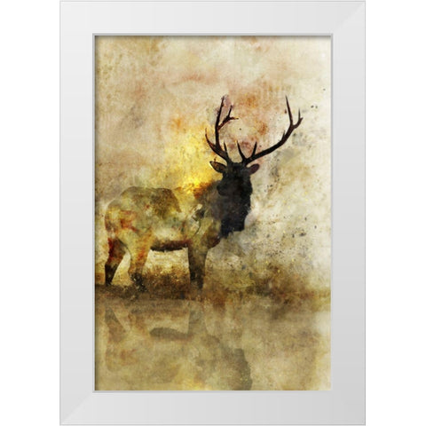 Calm Deer I White Modern Wood Framed Art Print by Roko, Ken