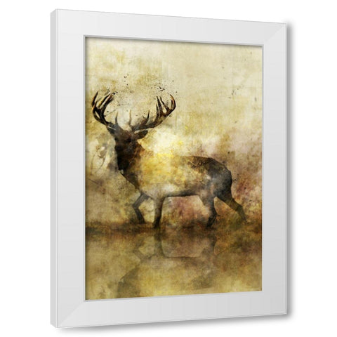 Calm Deer II White Modern Wood Framed Art Print by Roko, Ken