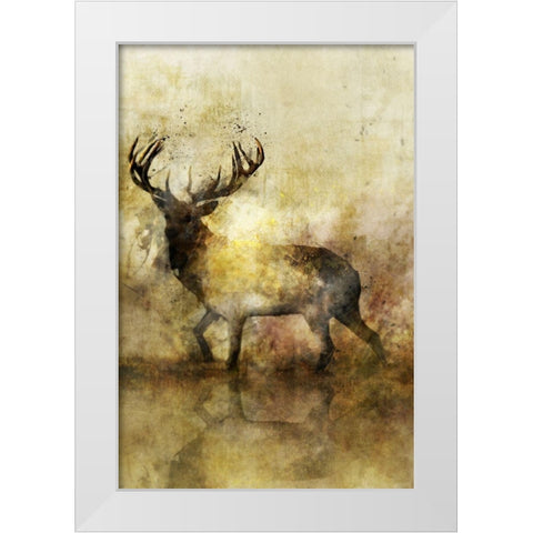 Calm Deer II White Modern Wood Framed Art Print by Roko, Ken