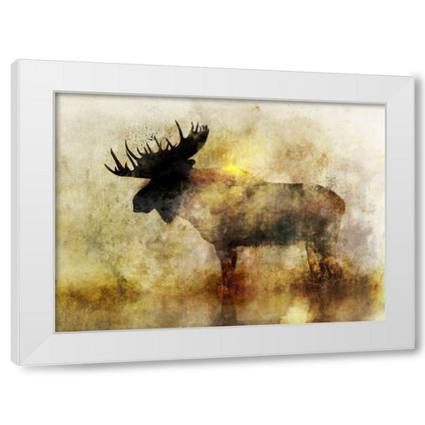 Happy Moose II White Modern Wood Framed Art Print by Roko, Ken