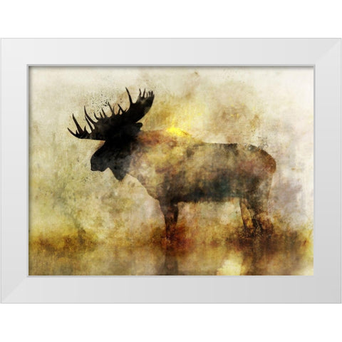 Happy Moose II White Modern Wood Framed Art Print by Roko, Ken