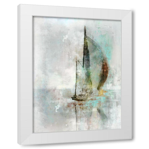 Sailboat II White Modern Wood Framed Art Print by Roko, Ken
