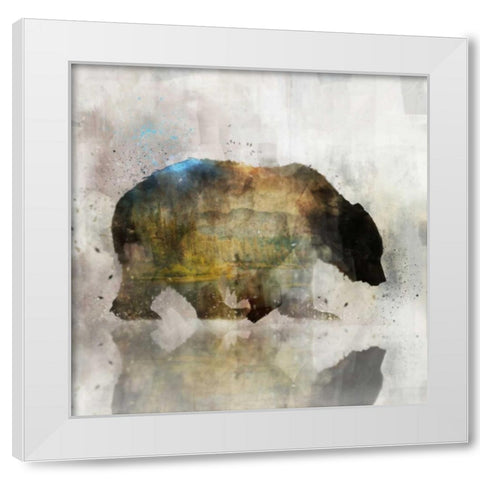 Journey Bear I White Modern Wood Framed Art Print by Roko, Ken