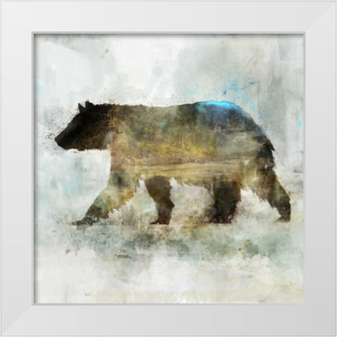 Journey Bear II White Modern Wood Framed Art Print by Roko, Ken