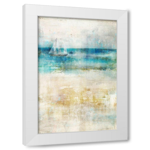 Ocean Blue I White Modern Wood Framed Art Print by Roko, Ken