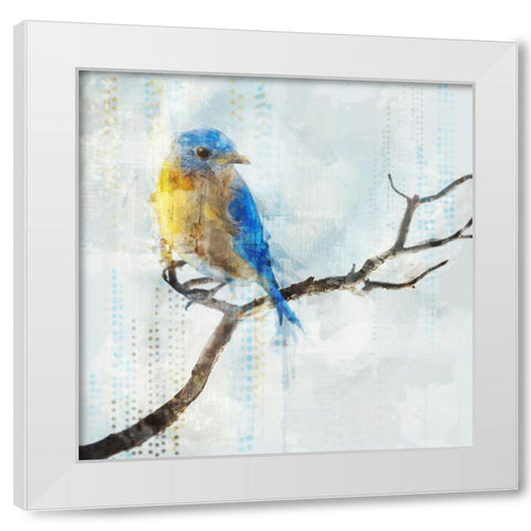 Little Blue Bird I  White Modern Wood Framed Art Print by Roko, Ken