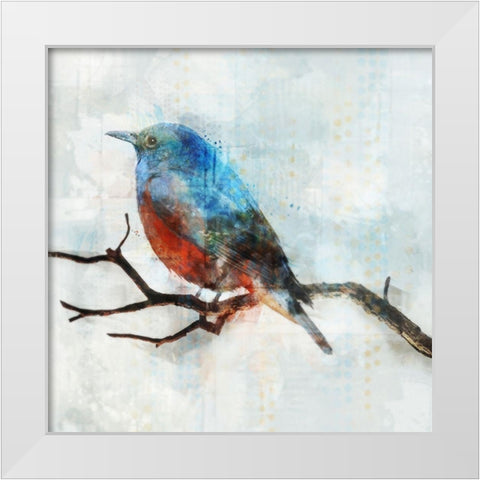 Little Blue Bird II  White Modern Wood Framed Art Print by Roko, Ken