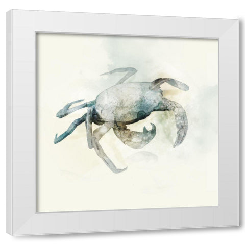 Indigo Crab I  White Modern Wood Framed Art Print by Roko, Ken
