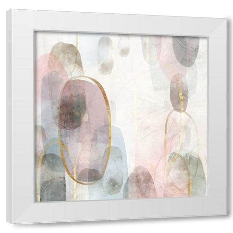 Golden Rings I  White Modern Wood Framed Art Print by Roko, Ken