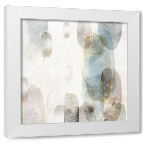 Golden Rings II  White Modern Wood Framed Art Print by Roko, Ken