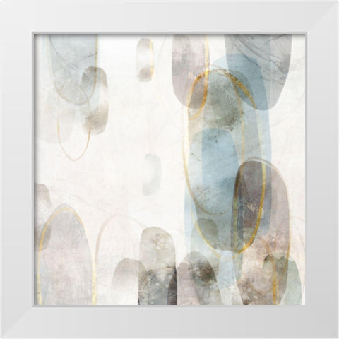 Golden Rings II  White Modern Wood Framed Art Print by Roko, Ken