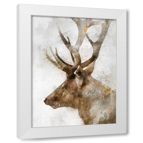 Stoic Elk White Modern Wood Framed Art Print by Roko, Ken
