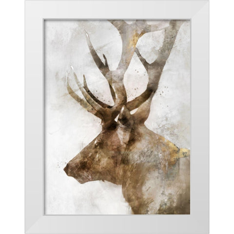 Stoic Elk White Modern Wood Framed Art Print by Roko, Ken