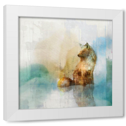 Fox on Teal I  White Modern Wood Framed Art Print by Roko, Ken