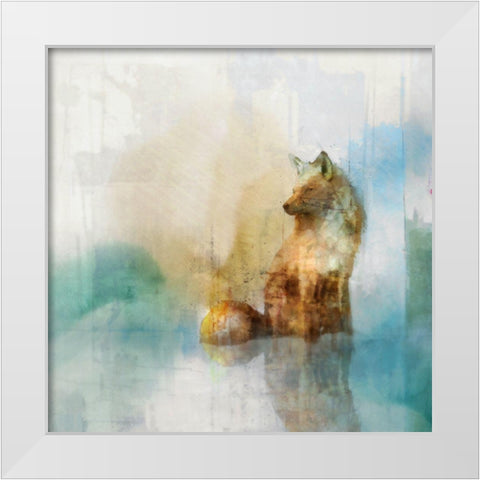 Fox on Teal I  White Modern Wood Framed Art Print by Roko, Ken