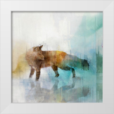 Fox on Teal II White Modern Wood Framed Art Print by Roko, Ken
