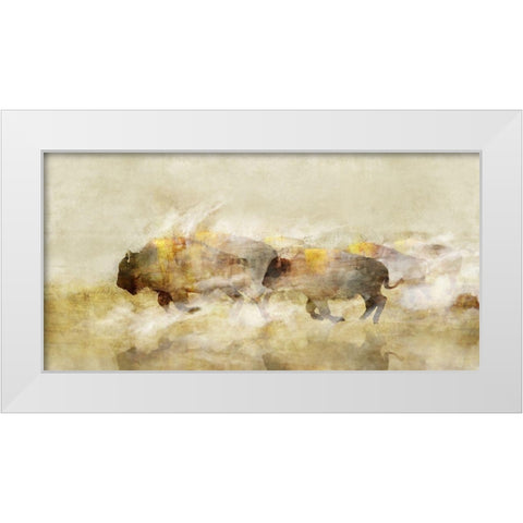 One With The Herd IÂ  White Modern Wood Framed Art Print by Roko, Ken