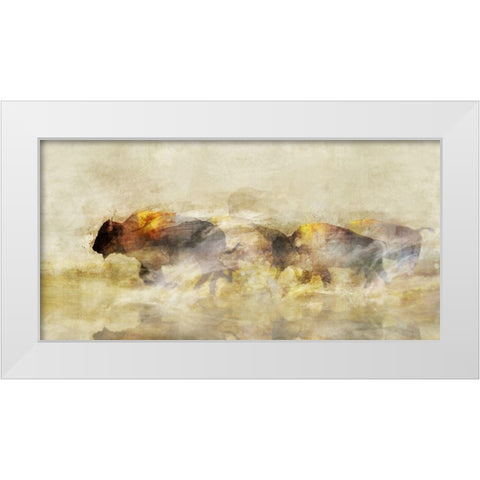 One With The Herd II White Modern Wood Framed Art Print by Ken Roko