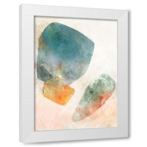 Blue Ink Rose I White Modern Wood Framed Art Print by Roko, Ken