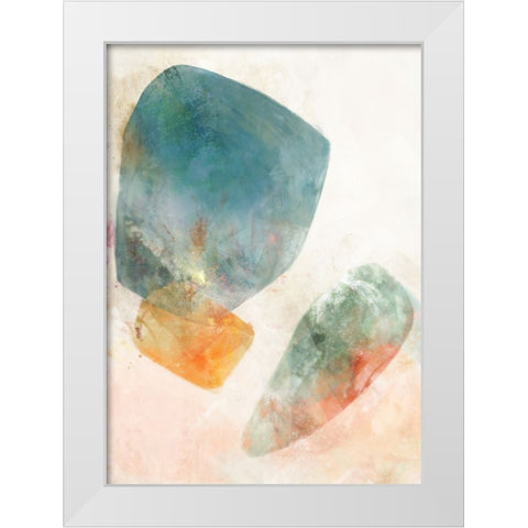 Blue Ink Rose I White Modern Wood Framed Art Print by Roko, Ken