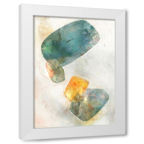 Blue Ink Rose II White Modern Wood Framed Art Print by Roko, Ken
