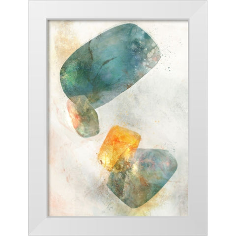 Blue Ink Rose II White Modern Wood Framed Art Print by Roko, Ken