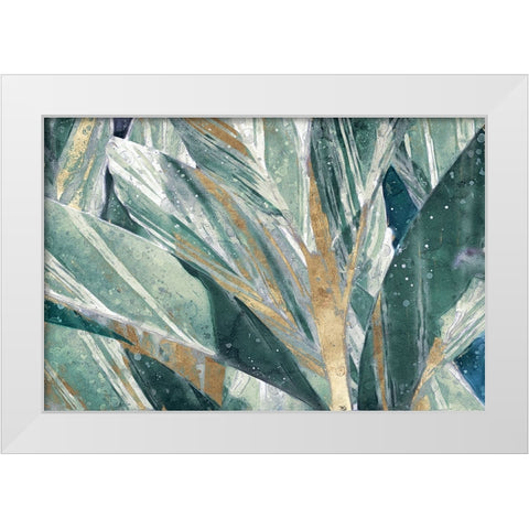 Abstraction of Leaves I White Modern Wood Framed Art Print by Robertson, Leda