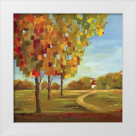 Mosaic Landscape I White Modern Wood Framed Art Print by Lera