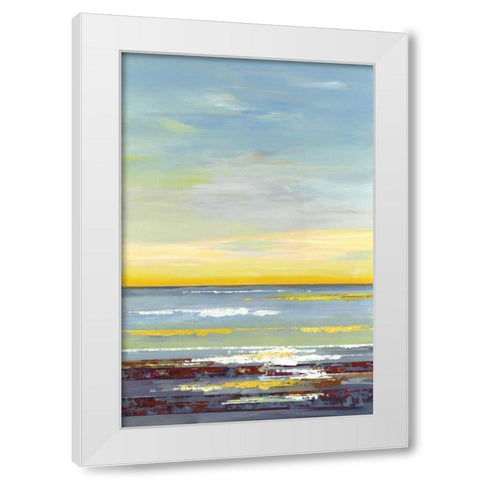 Gold Horizon White Modern Wood Framed Art Print by Lera